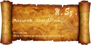 Mazurek Szeréna névjegykártya